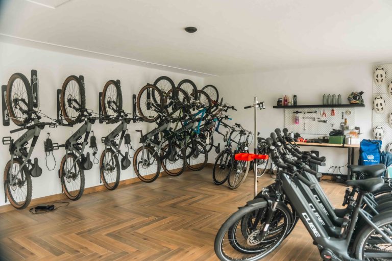 Bike room with e-bikes