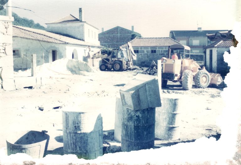 Building works in the courtyard