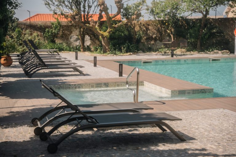 Sun loungers by the pool